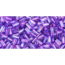 Японский стеклярус TOHO Beads 3мм Inside-Color Aqua/Purple-Lined (252)