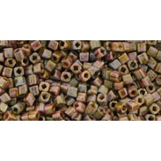 Кубик ТОХО 1,5мм HYBRID Luster - Opaque Gold/Smoky Topaz (Y185) - 100гр