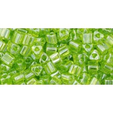 Японский треугольный бисер TOHO Beads 8/0 Transparent-Lustered Lime Green (105)