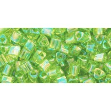 Японский треугольный бисер TOHO Beads 8/0 Transparent-Rainbow Lime Green (164) - 250гр