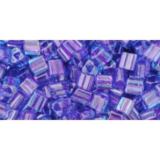 Треугольный ТОХО 8/0 Inside-Color Aqua/Purple-Lined (252) - 250гр