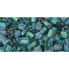 Японский треугольный бисер TOHO Beads 8/0 Inside-Color Crystal/Metallic Teal-Lined (270) - 250гр