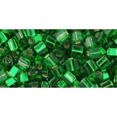 Японский треугольный бисер TOHO Beads 8/0 Silver-Lined Grass Green (27B) - 250гр