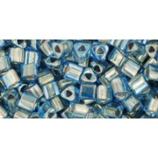 Японский треугольный бисер TOHO Beads 8/0 Gold-Lined Lt Montana Blue (992) - 250гр