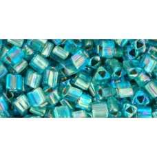 Треугольный ТОХО 8/0 Gold-Lined Rainbow Aqua (995) - 250гр