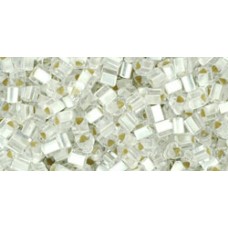 Треугольный ТОХО 11/0 Silver-Lined Frosted Crystal (21F) - 250гр