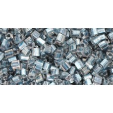 Треугольный ТОХО 11/0 Inside-Color Crystal/Metallic Blue-Lined (288) - 250гр