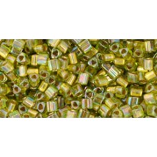 Треугольный ТОХО 11/0 Gold-Lined Rainbow Peridot (996) - 250гр