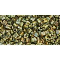 Японский треугольный бисер TOHO Beads 11/0 HYBRID Opaque Luster - Transparent Green (Y182)