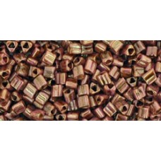 Японский треугольный бисер TOHO Beads 11/0 HYBRID Luster - Opaque Rose/Gold Topaz (Y184)