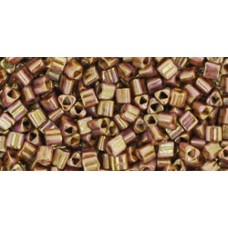 Японский треугольный бисер TOHO Beads 11/0 HYBRID Luster - Opaque Gold/Smoky Topaz (Y185)