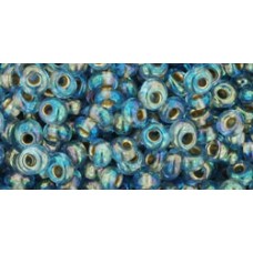 Магатама ТОХО 3мм Gold-Lined Rainbow Aqua (995) - 250гр