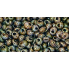 Магатама ТОХО 3мм HYBRID Luster - Opaque Gold/Smoky Topaz (Y185) - 250гр