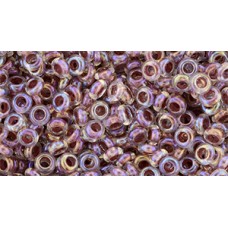 Бисер Деми Раунд ТОХО 8/0 Inside-Color Rainbow Crystal/Strawberry-Lined (771) - 100гр