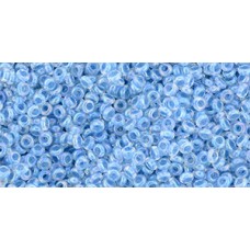 Бисер Деми Раунд ТОХО 11/0 Inside-Color Rainbow Crystal/Opaque Aqua-Lined (781) - 100гр