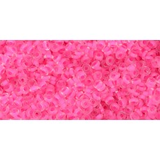 Бисер Деми Раунд ТОХО 11/0 Inside-Color Matte Crystal/Neon Pink-Lined (971) - 100гр
