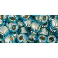 Круглый бисер ТОХО 3/0 Gold-Lined Aqua (990) - 250гр