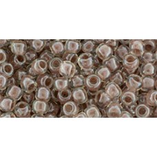 Японский круглый бисер TOHO Beads 6/0 Inside-Color Crystal/Antique Plum-Lined (1071) - 250гр