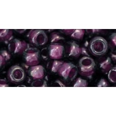 Круглый бисер ТОХО 6/0 Inside-Color Gray/Magenta-Lined (1076) - 250гр