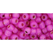 Круглый бисер ТОХО 6/0 Silver-Lined Milky Hot Pink (2107) - 250гр