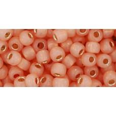 Круглый бисер ТОХО 6/0 Silver-Lined Milky Peach (2111) - 250гр