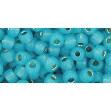 Круглый бисер ТОХО 6/0 Silver-Lined Milky Aqua (2117) - 250гр