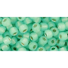 Круглый бисер ТОХО 6/0 Silver-Lined Milky Lt Peridot (2118) - 250гр
