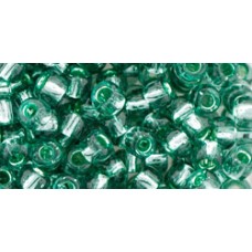 Круглый бисер ТОХО 6/0 Silver-Lined Transparent Green (2202) - 250гр
