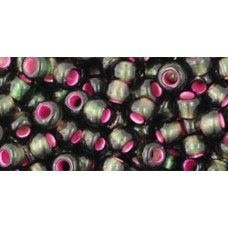 Круглый бисер ТОХО 6/0 Dyed Silver-Lined Pink Frosted Olivine (2204) - 250гр