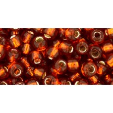 Круглый бисер ТОХО 6/0 Silver-Lined Burnt Orange (2208) - 250гр
