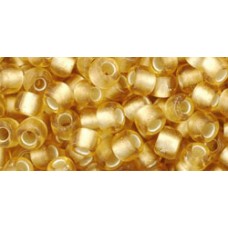 Круглый бисер ТОХО 6/0 Silver-Lined Frosted Lt Topaz (22F) - 250гр