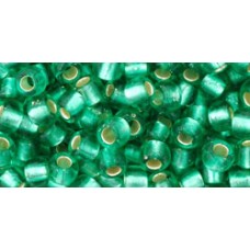 Круглый бисер ТОХО 6/0 Silver-Lined Frosted Dk Peridot (24BF) - 250гр
