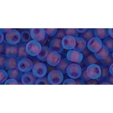 Круглый бисер ТОХО 6/0 Inside-Color Frosted Aqua/Purple-Lined (252F) - 250гр