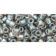 Круглый бисер ТОХО 6/0 Inside-Color Crystal/Metallic Blue-Lined (288) - 250гр