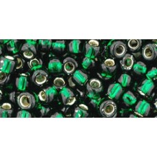 Круглый бисер ТОХО 6/0 Silver-Lined Green Emerald (36) - 250гр