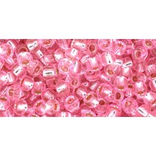 Круглый бисер ТОХО 6/0 Silver-Lined Pink (38) - 250гр