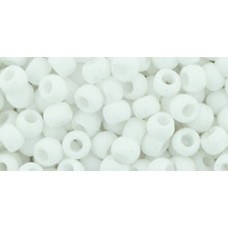 Круглый бисер ТОХО 6/0 Matte-Color Opaque-Rainbow White (761) - 250гр