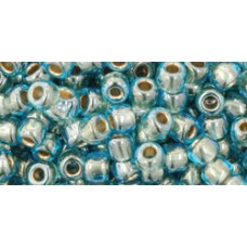 Круглый бисер ТОХО 6/0 Gold-Lined Aqua (990) - 250гр