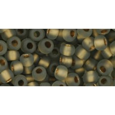 Круглый бисер ТОХО 6/0 Gold-Lined Frosted Black Diamond (999F) - 250гр