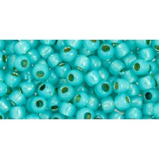 Круглый Бисер ТОХО 6/0 PermaFinish Translucent Silver-Lined Teal (PF2104) - 250гр