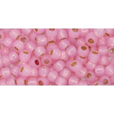 Круглый Бисер ТОХО 6/0 PermaFinish Translucent Silver-Lined Rosaline (PF2105) - 250гр