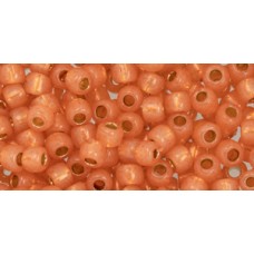 Круглый Бисер ТОХО 6/0 PermaFinish Translucent Silver-Lined Grapefruit (PF2112) - 250гр