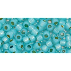Круглый Бисер ТОХО 6/0 PermaFinish Translucent Silver-Lined Aqua (PF2117) - 250гр