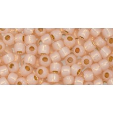 Круглый Бисер ТОХО 6/0 PermaFinish Translucent Silver-Lined Peachy Pink (PF2126) - 250гр