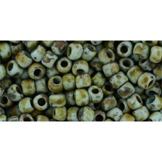 Круглый бисер ТОХО 6/0 HYBRID Frosted Turquoise - Picasso (Y307F) - 250гр