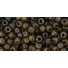 Круглый бисер ТОХО 6/0 HYBRID Transparent Frosted Lt Topaz - Picasso (Y313F) - 250гр
