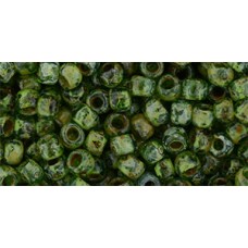 Круглый бисер ТОХО 6/0 HYBRID Transparent Peridot - Picasso (Y318) - 250гр