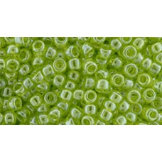 Круглый бисер ТОХО 8/0 Transparent-Lustered Lime Green (105) - 250гр