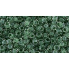 Круглый бисер ТОХО 8/0 Inside-Color Crystal/Emerald-Lined (1070) - 250гр