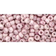 Круглый бисер ТОХО 8/0 Marbled Opaque White/Pink (1200) - 250гр